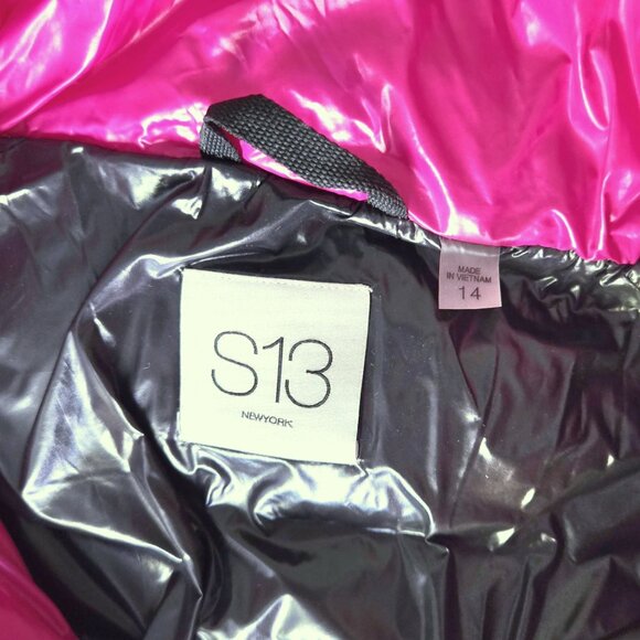 S13 Girls Gloss Mogul Glossy Puffer Jacket - Picture 9 of 9